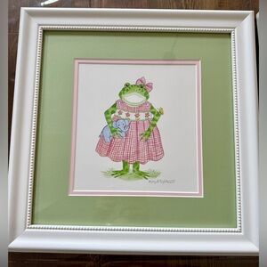 Kelly B Rightsell framed frog prints set of 3